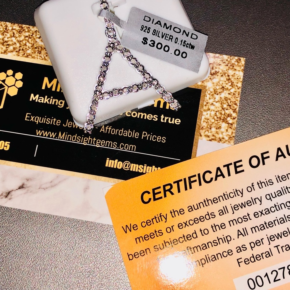 Real Diamond letter Initial A charm pendant. Not CZ not fake! BLack Friday Sale!